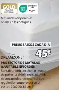 JYSK Dreamzone - protector de matalàs ajustable efjorden oferta