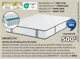 JYSK Dreamzone - matalàs de molles ilka gs85 oferta