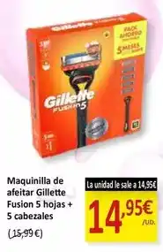 SPAR Gillette - maquinilla de afeitar fusion 5 hojas + 5 cabezales oferta