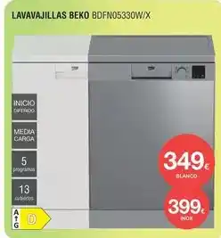 Milar Beko - lavavajillas bdfn05330w/x oferta
