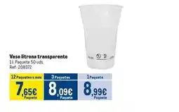 Makro Vaso litrona transparente oferta