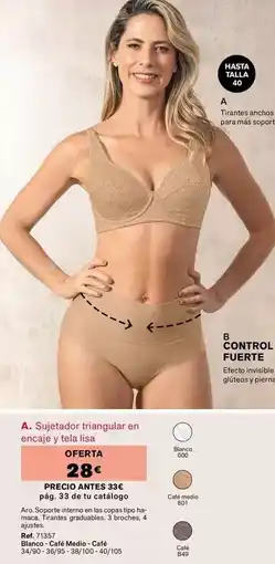 Leonisa Sujetador triangular en encaje y tela lisa oferta