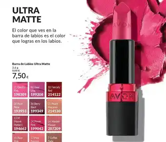 AVON Barra de labios ultra matte oferta