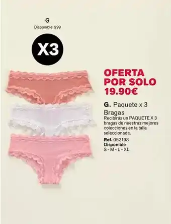 Leonisa Paquete x 3 bragas oferta