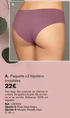 Leonisa Paquete x2 hipsters invisibles oferta