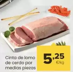 Autoservicios Familia Cinta de lomo de cerdo por medias piezas oferta