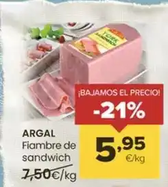Autoservicios Familia Argal - fiambre de sandwich oferta