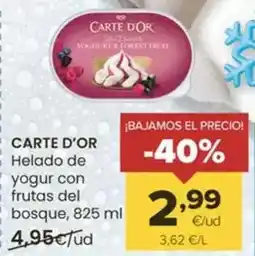 Autoservicios Familia Carte d'or - helado de yogur con frutas del bosque oferta