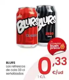 Eroski Blurs - los refrescos de cola 33 cl senalizados oferta