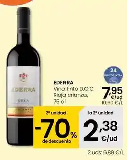 Eroski Ederra - vino tinto d.o.c. rioja crianza oferta