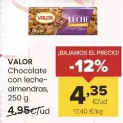 Autoservicios Familia Valor - chocolate con leche almendras oferta