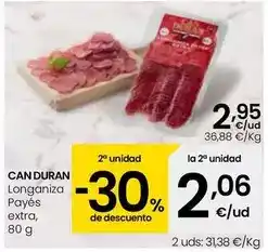 Eroski Can duran - longaniza payes extra oferta