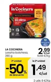 Eroski La cocinera - lasaña boloñesa oferta