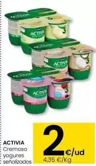 Eroski Activia - cremoso vogures senalizados oferta