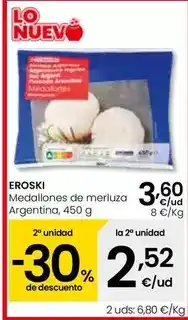 Eroski Eroski - medallones de merluza argentina oferta