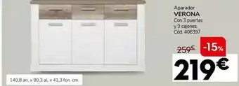 Conforama Aparador verona con 3 puertas y 3 cajones oferta