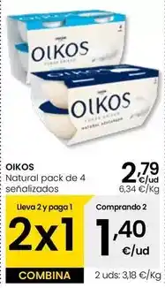 Eroski Oikos - natural pack de 4 senalizados oferta