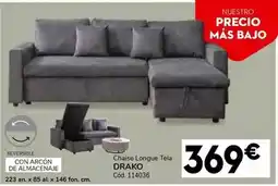 Conforama Chaise longue tela drako oferta
