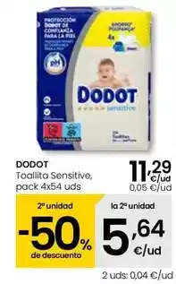 Eroski Dodot - toallita sensitive oferta
