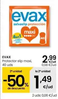 Eroski Evax - protector slip maxi, 40 uds oferta