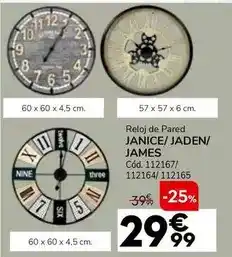 Conforama Reloj de pared/ janice/ jaden/ james oferta