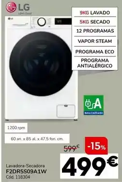 Conforama Lg - lavadora secadora f2dr5s09a1w oferta