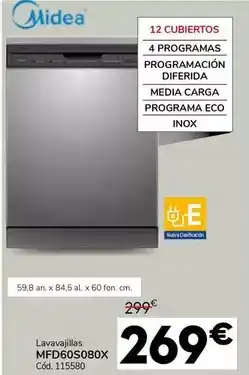 Conforama Midea - lavavajillas mf60s0080x oferta