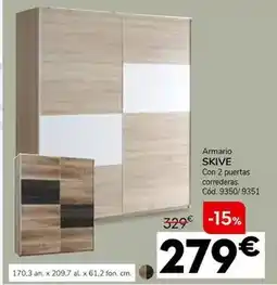 Conforama Armario skive con 2 puertas correderas oferta