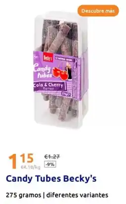 Action Becky's - candy tubes oferta
