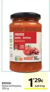 Caprabo Eroski - salsa bolonyesa oferta