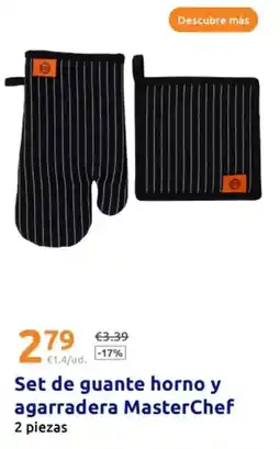 Action Masterchef - set de guante horno y agarradera oferta