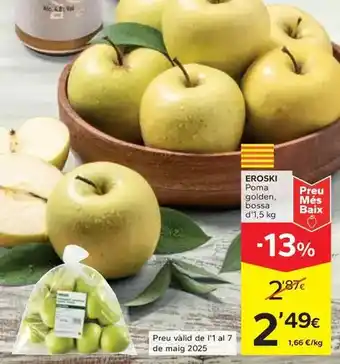 Caprabo Eroski - poma golden, bossa oferta