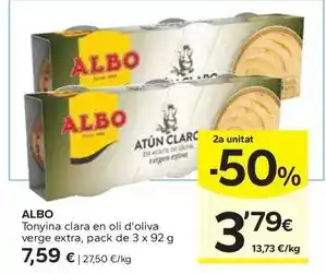 Caprabo Albo - tonyina clara en oli d'oliva verge extra oferta