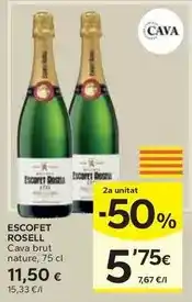 Caprabo Escofet rosell - cava brut nature oferta