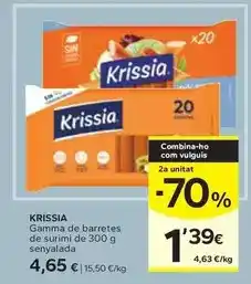 Caprabo Krissia - gamma de barretes de surimi oferta