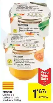 Caprabo Eroski - crema de crabassa o de verdures oferta