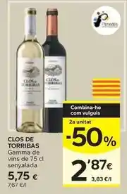 Caprabo Clos de torribas - gamma de vins oferta