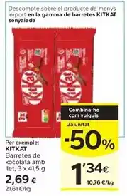Caprabo Kit kat - barretes de xocolata amb llet oferta