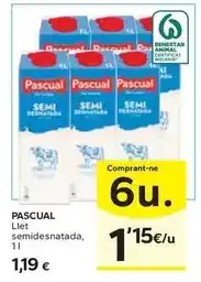 Caprabo Pascual - llet semidesnatada oferta