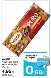 Caprabo Valor - xocolata pura amb ametlles oferta