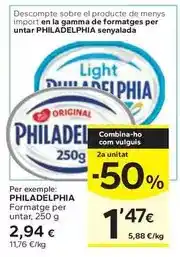 Caprabo Philadelphia - formatge per untar oferta