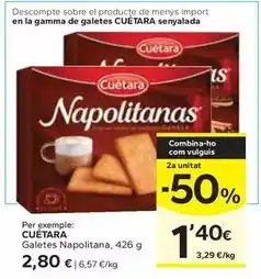 Caprabo Cuétara - galetes napolitana oferta
