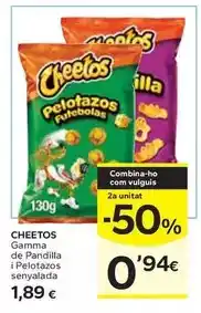 Caprabo Cheetos - gamma de pandilla i pelotazos senyalada oferta