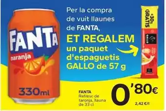 Caprabo Fanta - refresc de taronja llauna oferta