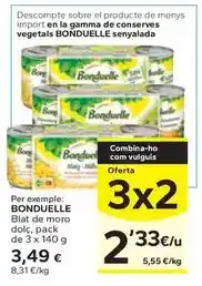 Caprabo Bonduelle - blat de moro dolç oferta
