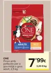 Caprabo Purina one - pinso amb pollastre per a gos mitja o gros adult oferta