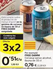 Caprabo Free damm - cervesa sense alcohol llauna oferta