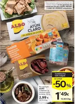 Caprabo Albo - calamars a trossos amb la tinta oferta