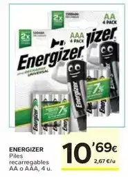 Caprabo Energizer - piles recargables aa o aaa oferta
