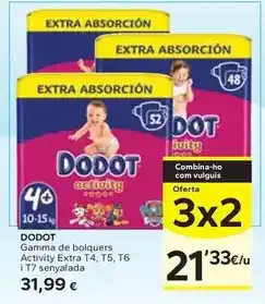 Caprabo Dodot - gamma de bolquers activity extra t4/ t5/ t6 i t7 senyalada oferta